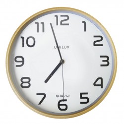 Zegar ścienny Unilux Baltic 31,5cm - tarcza biała, ramka drewniana