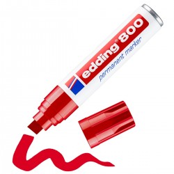 Marker permanentny Edding 800 ścięty 4-12mm - czerwony
