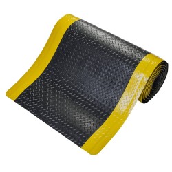 Mata antyzmęczeniowa przemysłowa Deckplate - czarna z żółtymi krawędziami 0,6m x mb (max. 18,3m)