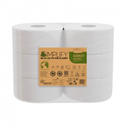 Papier toaletowy biały Jumbo Mini 420927 Papernet Simplify 170 m, 2 warstwowy, celuloza/6 rolek