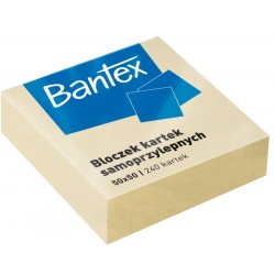 Notes samoprzylepny Bantex  kostka 50X50 żółty