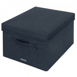 Pudełko do przechowywania z pokrywką Leitz Fabric średnie (285 x 203 x 380 mm) / 2 szt - szare