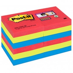 3M Notes samoprzylepny Post-it 47,6x47,6mm 12x90k miks Playful Super Sticky (622-12SS-PLAY)