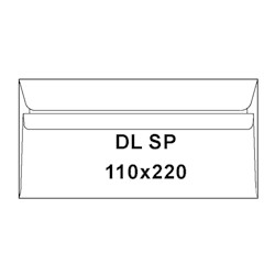 Koperta DL/1000szt. biała SK 110x220mm z poddrukiem